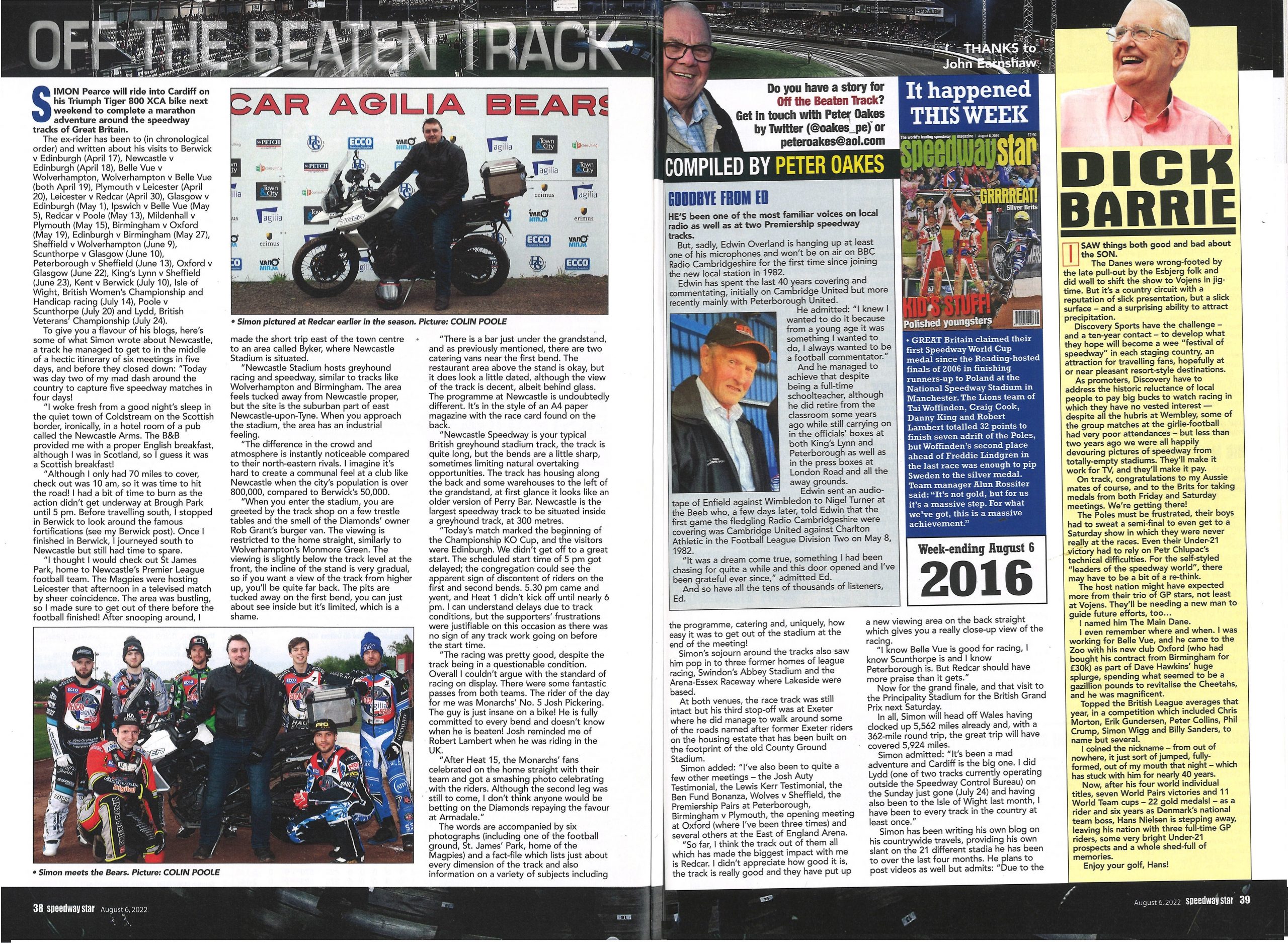 6th August 2022 Edition of the Speedway Star